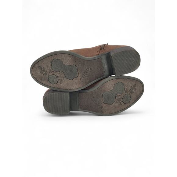 Carlos Santana‎ Bert Booties Size 6 Brown Suede Western Ankle Zip Low Heel - Picture 5 of 5